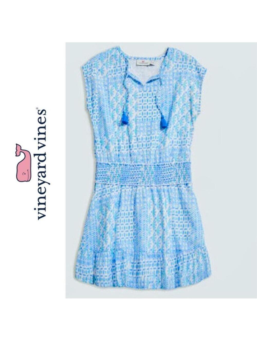 Vineyard Vines Girl's Patchwork Smocked Waist Dress Size M 10/12